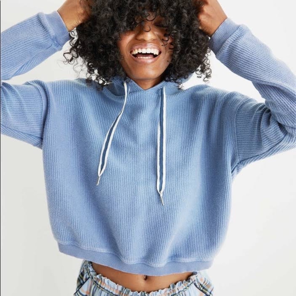 Aerie Corded Crop Hooded Sweatshirt